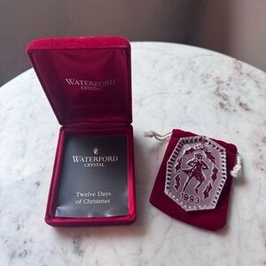 Waterford Crystal 12 Days Of Christmas VTG Etched Glass Ornament
